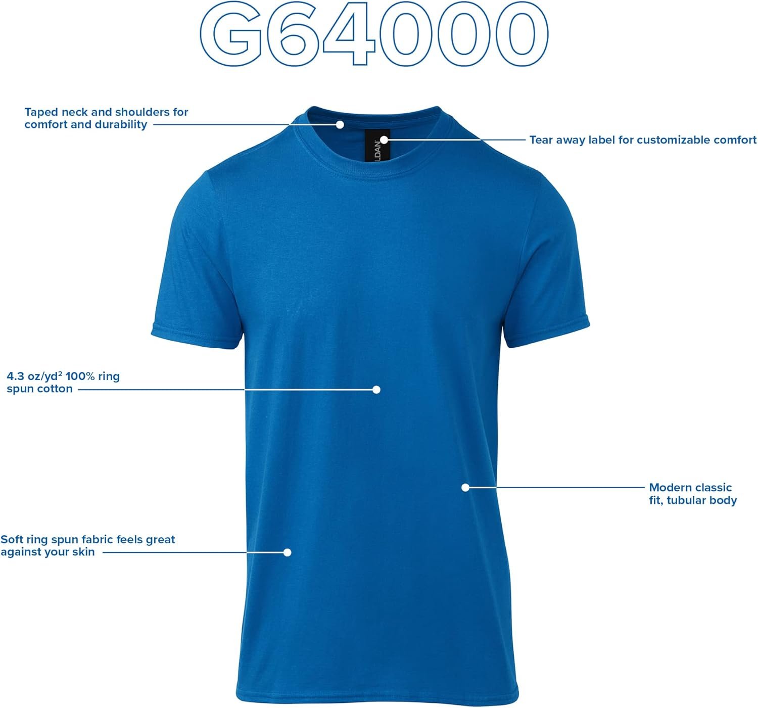 Gildan Adult Softstyle Cotton T-Shirt, Style G64000, Multipack