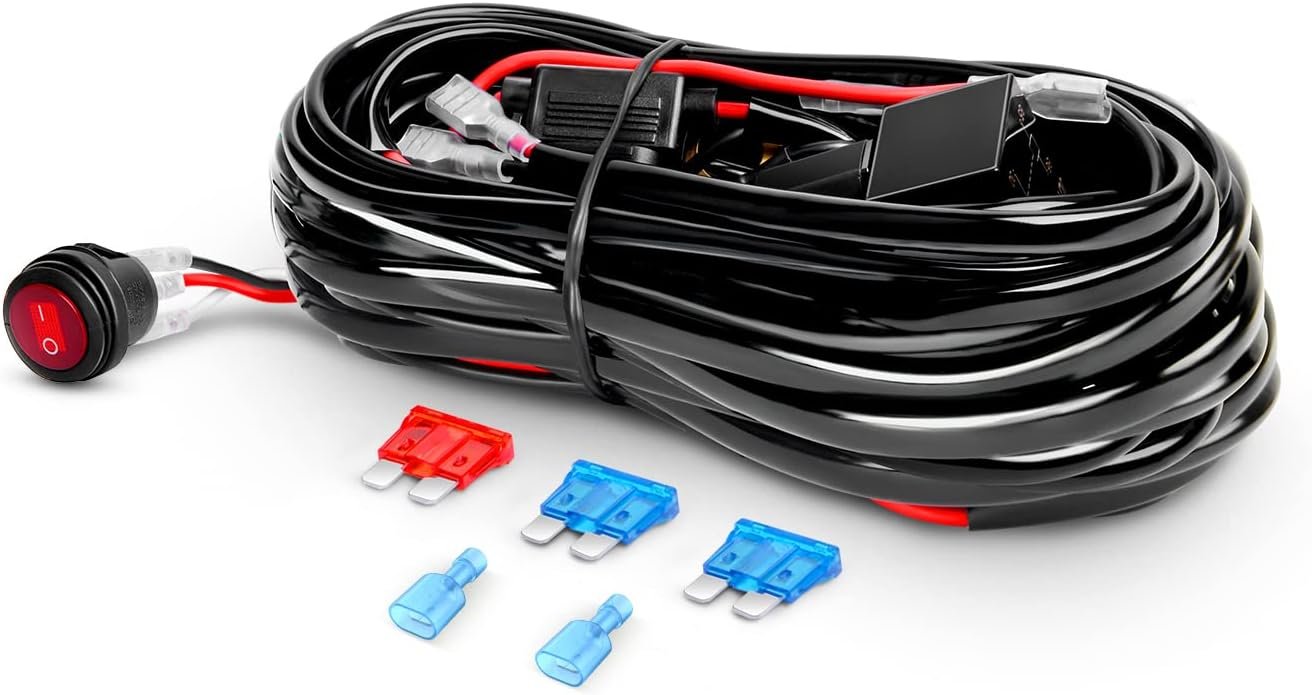 Nilight - ZH006 LED Light Bar 20 Inch 126W Spot Flood Combo Led Off Road Lights with 16AWG Wiring Harness Kit-One Lead, 2 Years Warranty