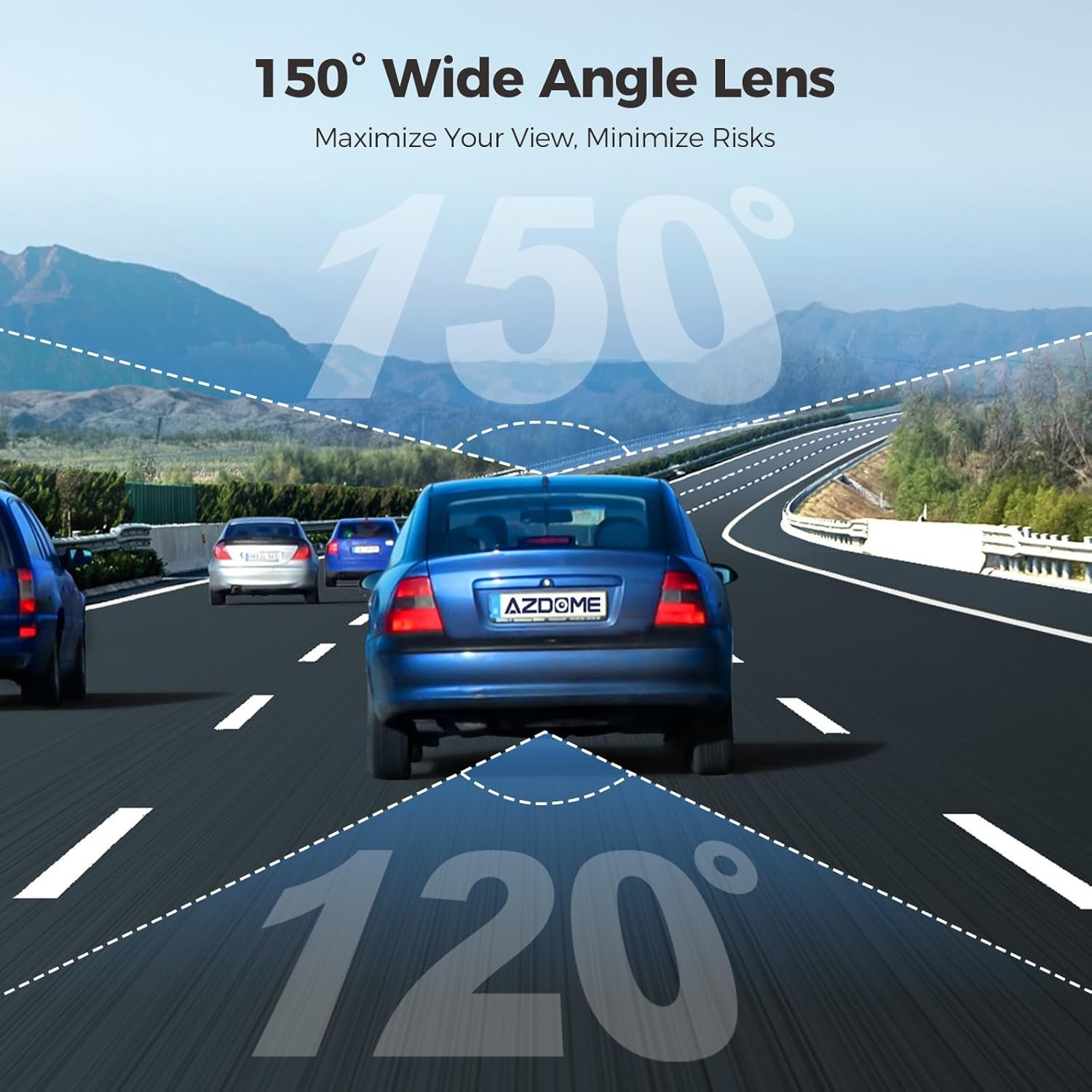 AZDOME M01 Dual Dash Cam Front and Rear with Free 64GB Card, 3" Screen Dual Dashboard Camera for Car, Built-in ADAS G-Sensor, 24H Parking Mode Car Camera (M01 Pro)