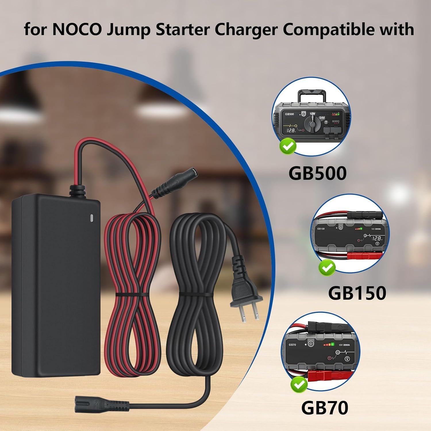 for NOCO Boost Jump Starter Battery Charger Compatible with NOCO GB70 GB150 GB250+ GB251+ GB500 GB500+ Genius 56W 14V Power Cord Adapter