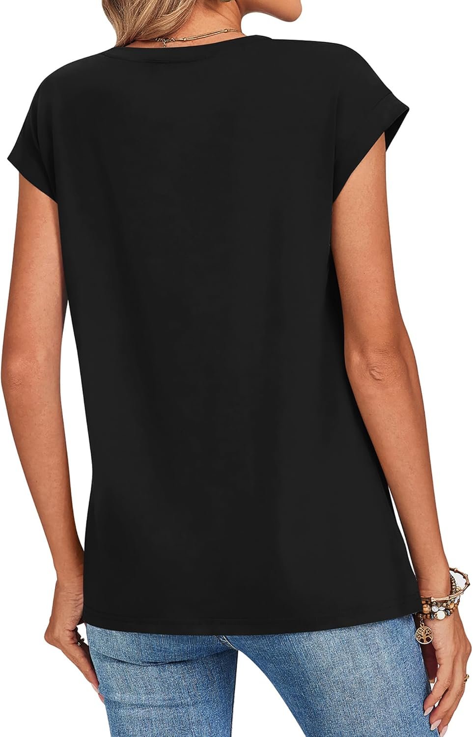 Zeagoo Womens Tops Summer Casual Cap Sleeve Tshirts Shirts Business Dressy Spring Fashion Outfits Trendy Clothes