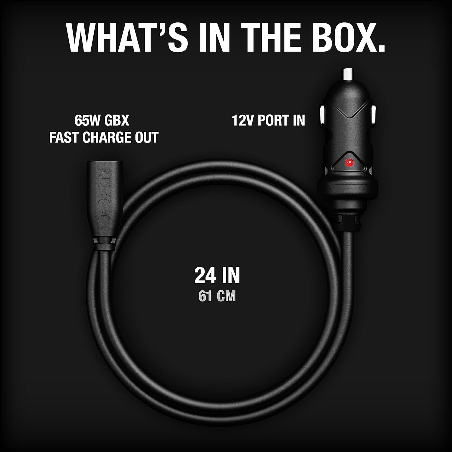NOCO GBC011 Boost X 65W 12V Car Charger for GBX45, GBX55, GBX75 and GBX155 UltraSafe Lithium Jump Starters