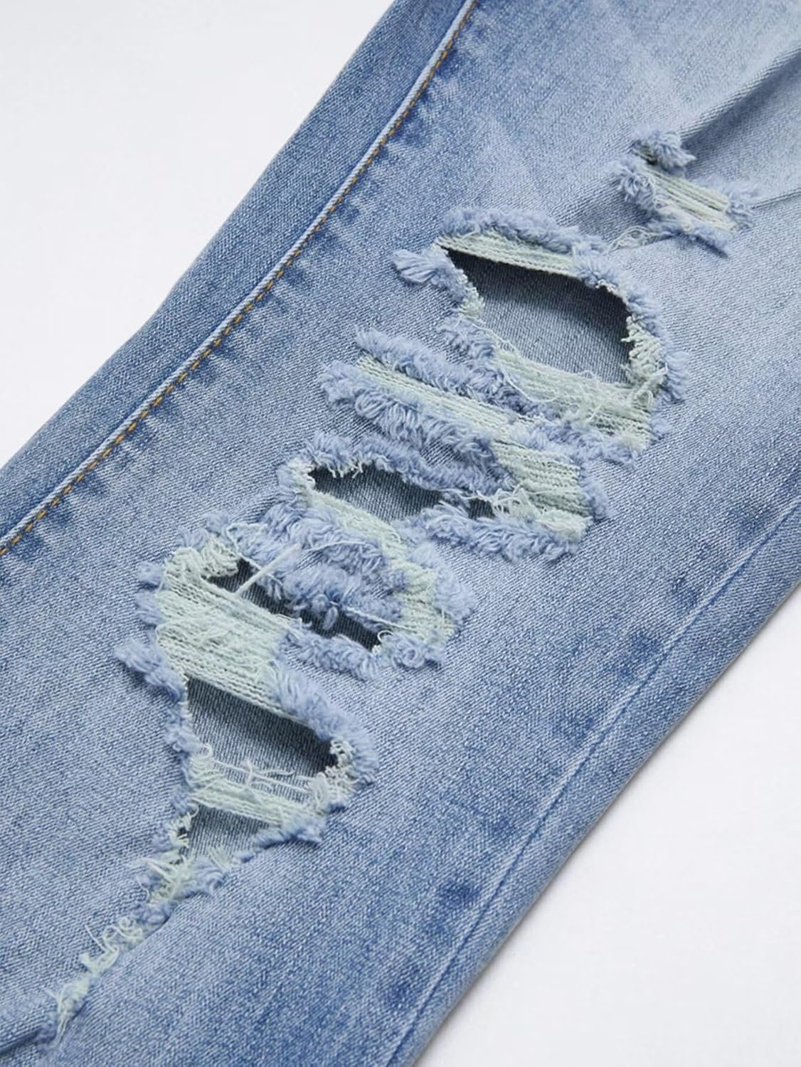 Flamingals Women's Bell Bottom Jeans Flare Distressed Ripped Stretchy Mid Rise Bootcut Denim Jeans