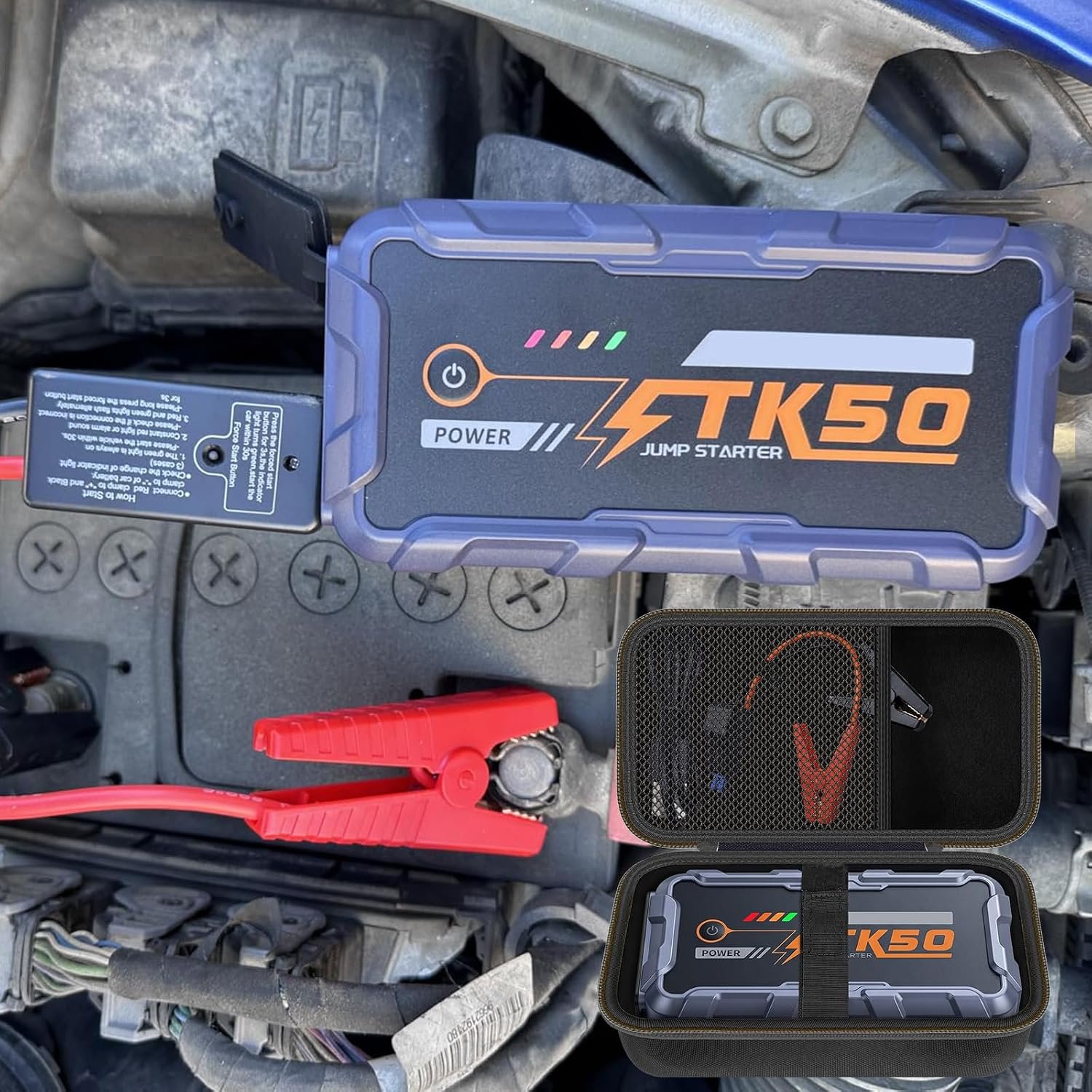 Hard Case for TREKURE TK50 8000A 26800mAh Car Battery Jump Starter, Portable Storage Jump Starter Box (Case Only)