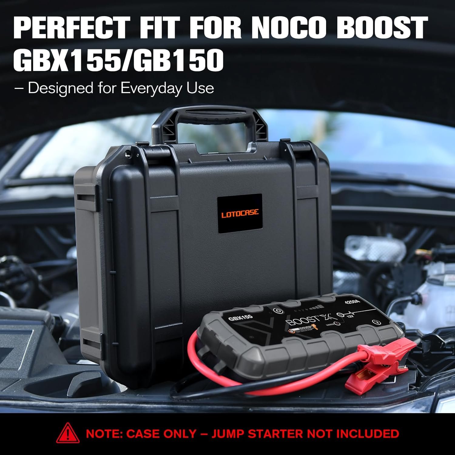 Case for NOCO Boost X GBX155 & GB150 – Hard Shell Carrying Case with Custom Foam | Shockproof Case Compatible with NOCO GBX155 GB150 Jump Starter - for Car Boat Truck Owners | for Emergency & Travel