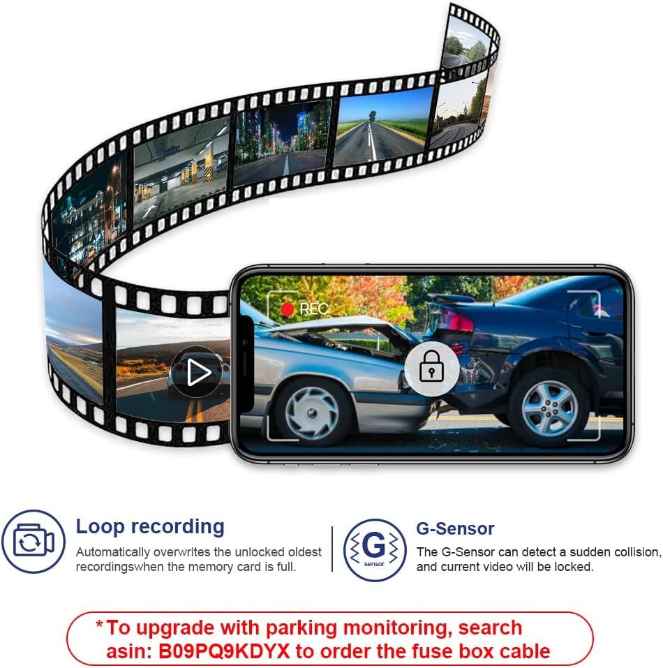 Fitcamx 4K Dash Cam Suitable for Toyota Sienna 2021-2026 LE Limited XLE Platinum XSE (XL40), OEM Factory Look, 2160P UHD Video, Loop Recording, WiFi & APP, G-Sensor, Easy to Install, 64GB Card