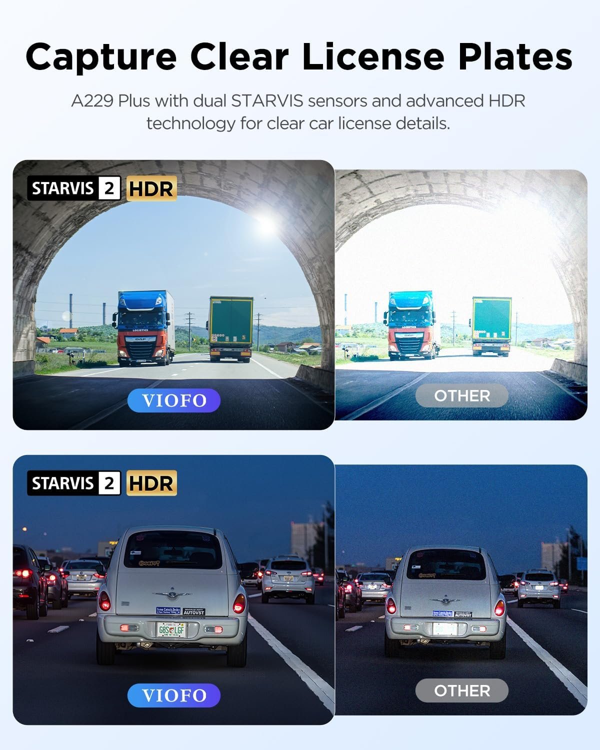 VIOFO A229 Plus 3 Channel Dash Cam, Dual STARVIS 2 Sensors, 3-Channel HDR, 1440P+1440P+1080P Front Inside and Rear Car Camera, 5GHz Wi-Fi, Voice Control, Ultra-Precise GPS, 24 Hours Parking Mode