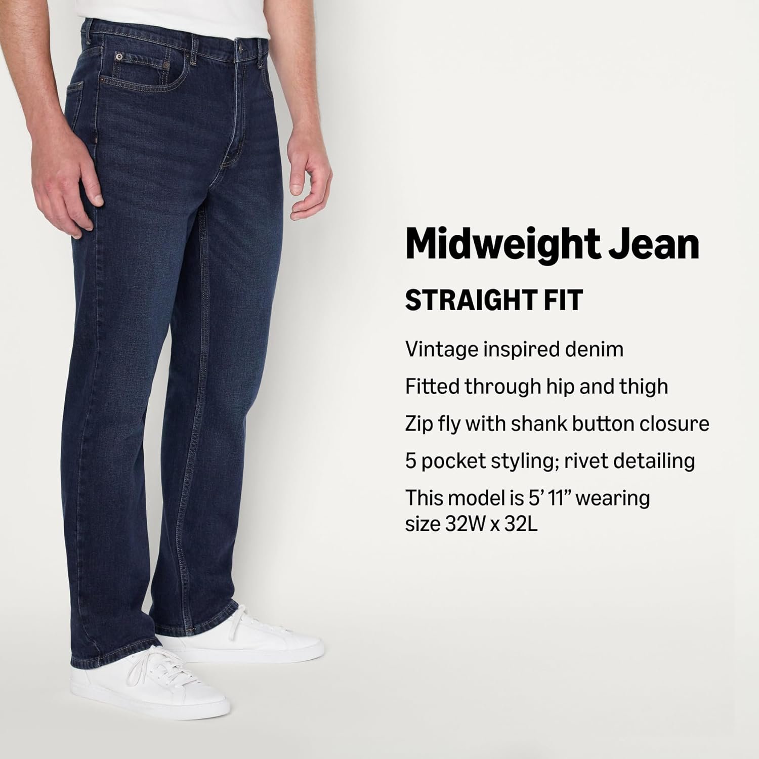 Amazon Essentials Men's Low Stretch Straight-Fit Jeans