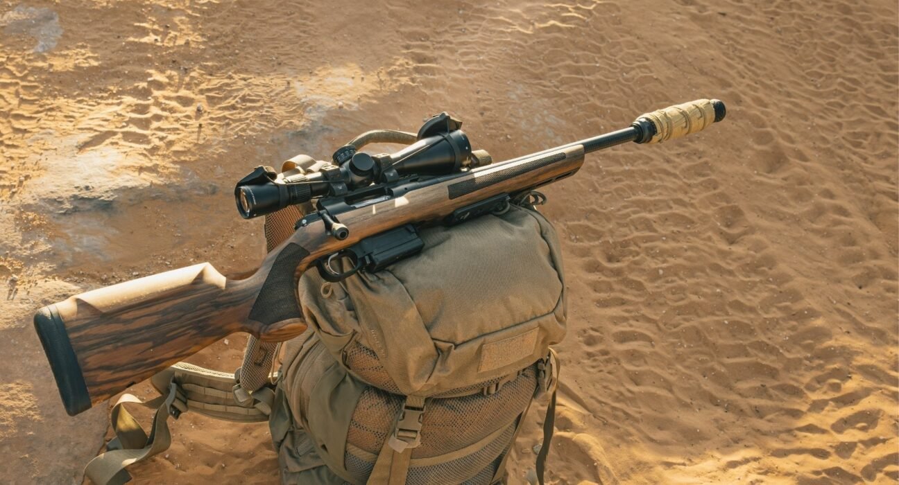 A hybrid walnut stock with metal chassis