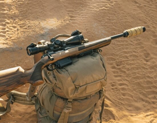 A hybrid walnut stock with metal chassis