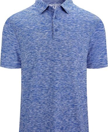 Alex Vando Mens Golf Shirt Moisture Wicking Quick-Dry Short Sleeve Casual Polo Shirts for Men