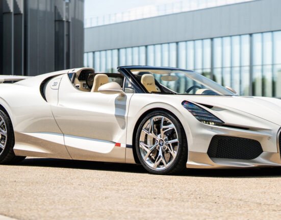 Bugatti's final W16 Mistral has 'Sparkle' paint and a falcon head sculpture on the shifter
