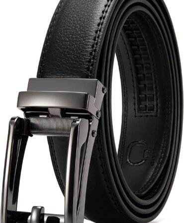 CHAOREN Mens Dress Belt - Ratchet Belt Leather 1 1/4" Comfort Click - Perfect Companion to Mens Dress Shoes