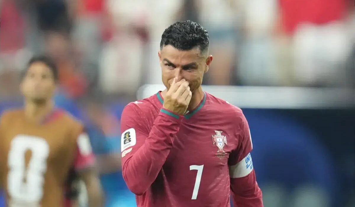 Cristiano Ronaldo in tears after Portugal's World Cup exit after defeat by Spain
