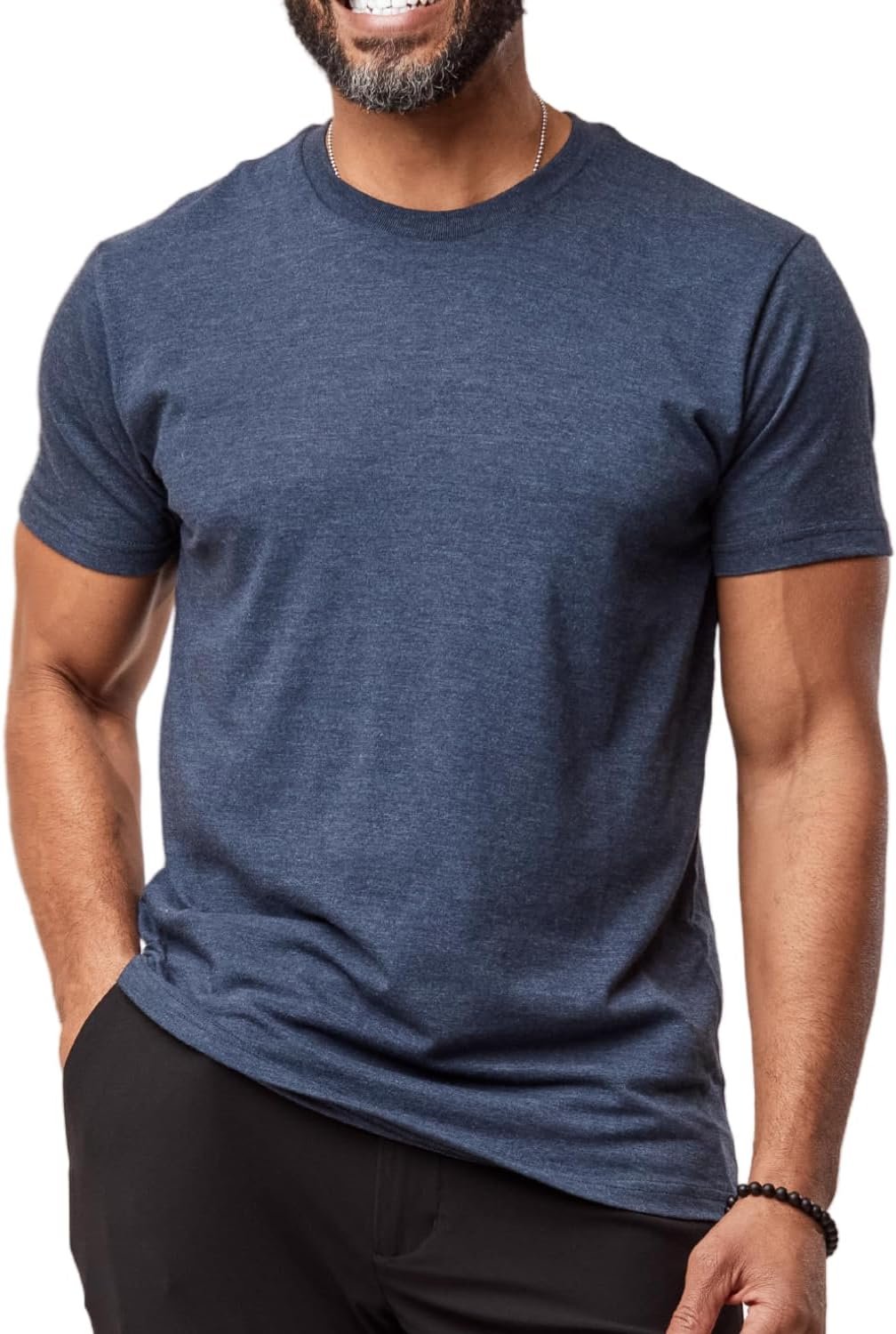 Fresh Clean Threads Men's Crew Neck T-Shirts – Short Sleeve, Fitted Style, Soft Cotton-Poly Blend, Tag-Free Comfort