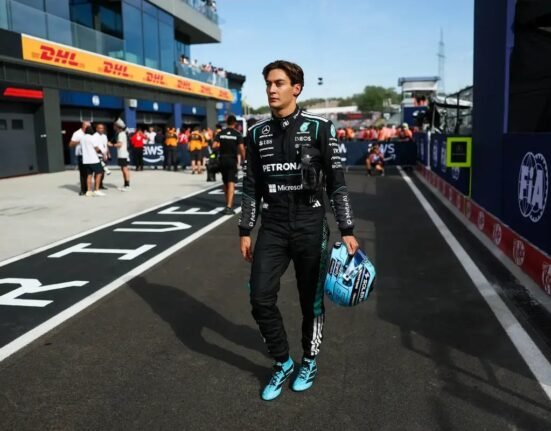 George Russell's Belgian GP crash and furious radio message signal pressure crack