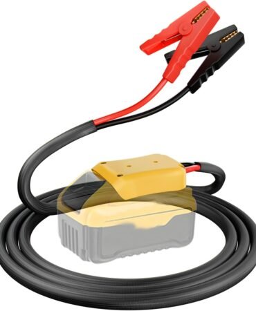 Jumper Cables with Adapter for Dewalt 20V Battery, 3.3FT 8AWG Portable Battery Dewalt Jumper Starter Automotive Booster Cables Power for Car Jump Starting Using Tool