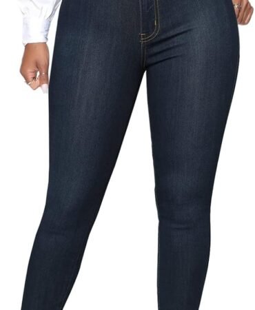 KUNMI Womens Classic High Waisted Skinny Stretch Butt Lifting Jeans Slim Fit Denim Pants