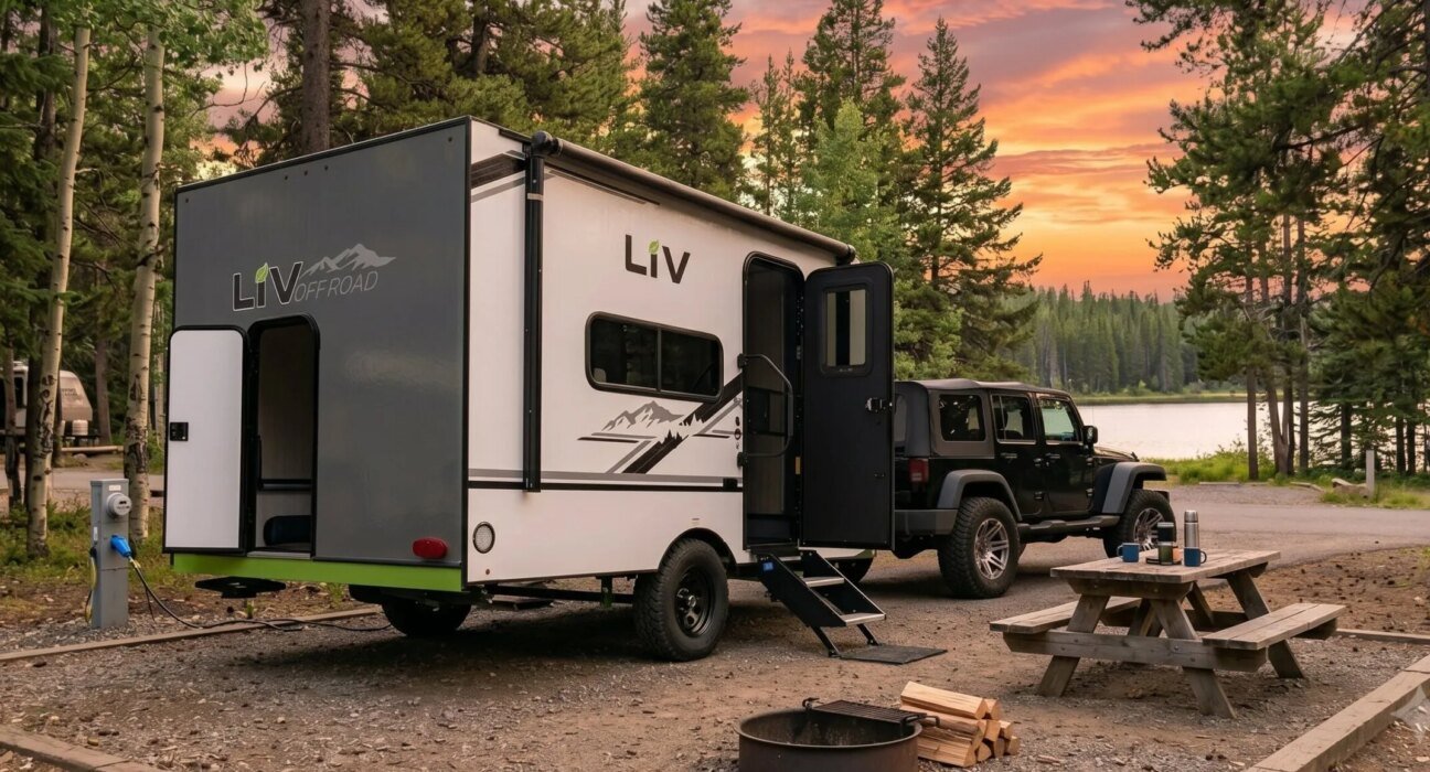 LIV Trailers E-Leaf ditches plastic, wood and fiberglass for a future of electric campers