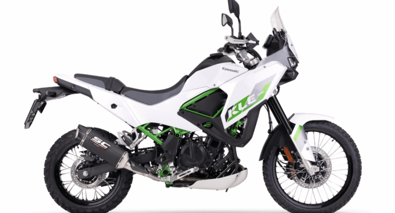 Less weight and more power on the Kawasaki KLE500? It's now possible—and legal—with five SC-Project exits