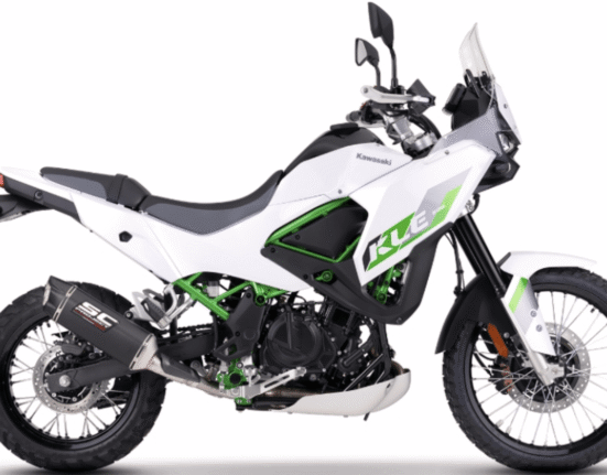 Less weight and more power on the Kawasaki KLE500? It's now possible—and legal—with five SC-Project exits