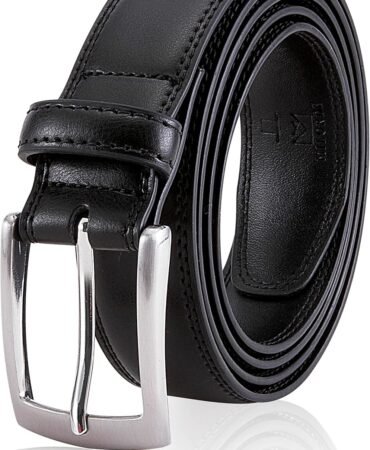 MILORDE Men's Genuine Leather Dress Belt, Handmade, 100% Cow Leather, Fashion & Classic Designs for Work Business and Casual