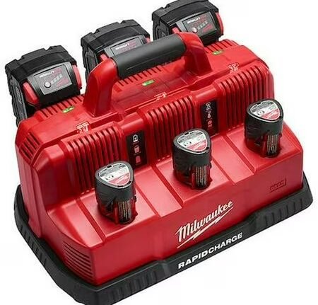 Milwaukee's 6-port M12 and M18 rapid chargers are about $60 off right now