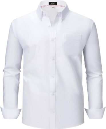Oxford Dress Shirts for Men Big and Tall(Size XXL Big-6XL Big&Tall) Button Down Long Sleeve Business Casual Collared Shirts