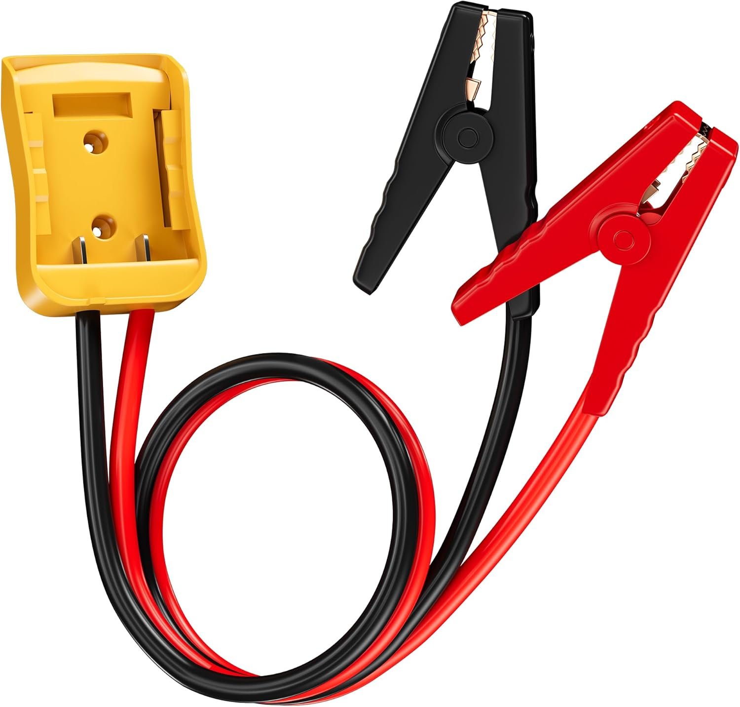 RVBOATPAT Jumper Cables Clamps Compatible with D.ewalt 20V Battery Jump Starter, 2FT 8AWG Silicone Wire Car Battery Jumper Cable with Adapter, Automotive Booster Cable for Lawn Mower Tools