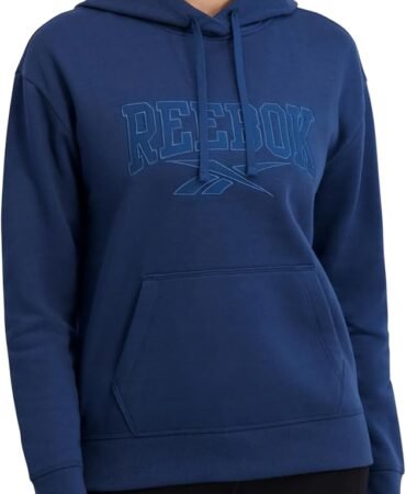 Reebok Women's Satin Applique Graphic Hooded Sweatshirt