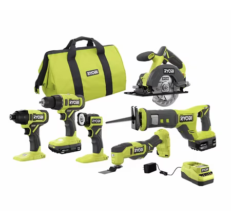 Ryobi's 6-Tool 18V Power Tool Set is under $300 right now, and it's packed with goodies