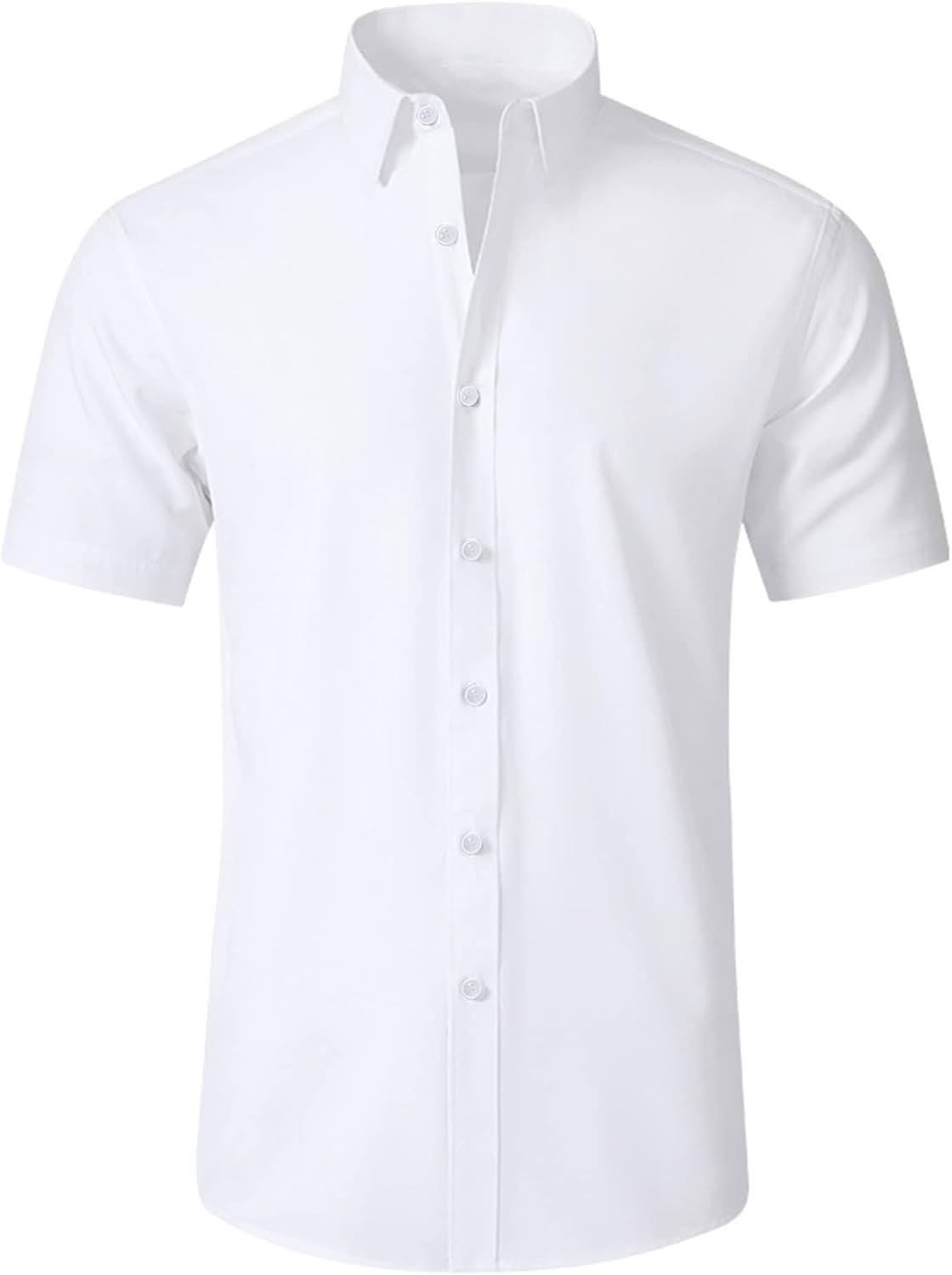 SAMERM Mens Dress Shirt Wrinkle Free Moisture Wicking 4-Way High Stretch Super Soft Casual Button Down Shirts