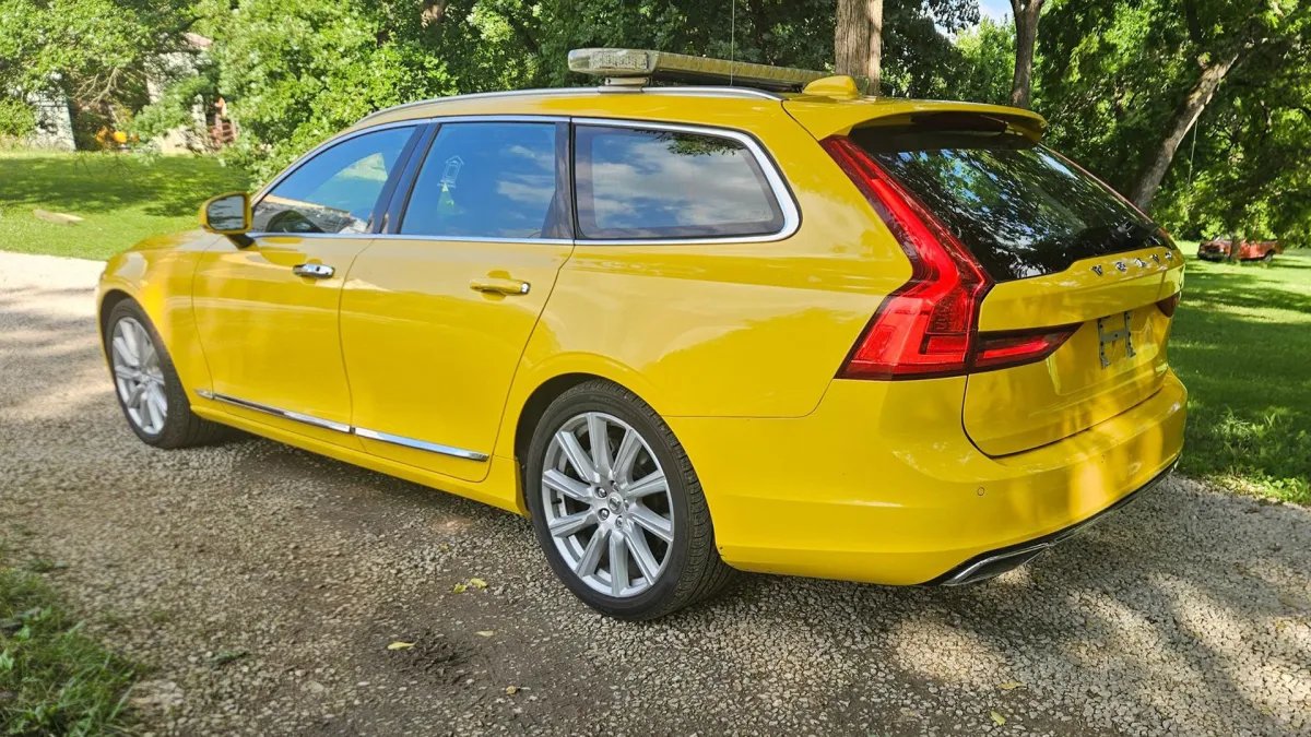 The strangest feature of the Volvo V90 isn't the paint. it's in the trunk