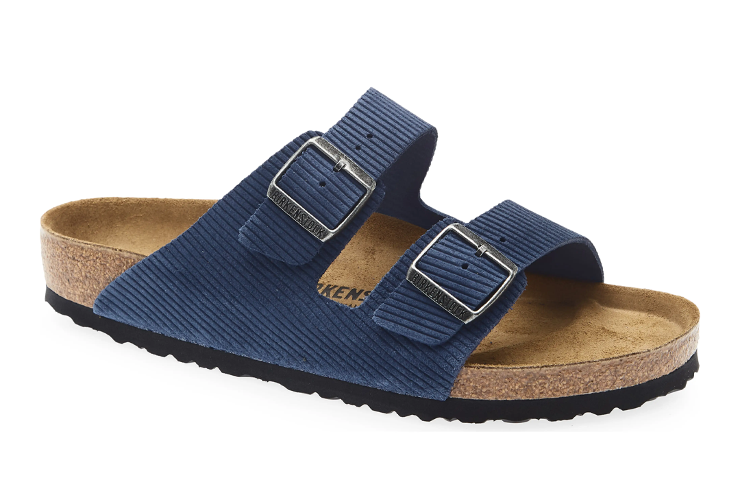 There's a rare 30% discount on one of Birkenstock's textured Arizona sandals right now