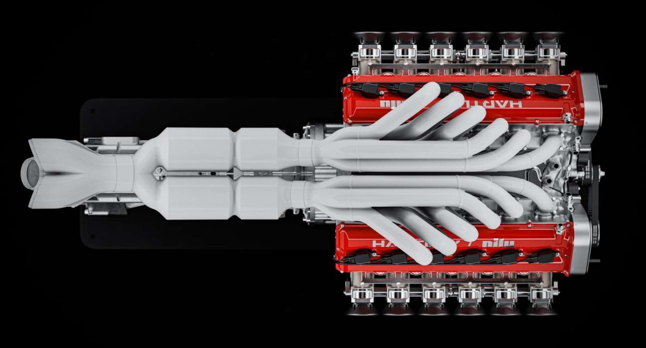This 1,070-hp V12 can spin up to 11,000 rpm