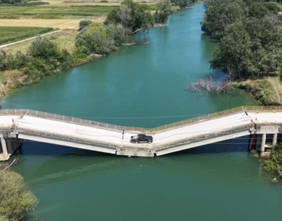 This Greek Bridge Is Collapsing into Water But People Are Still Driving on It