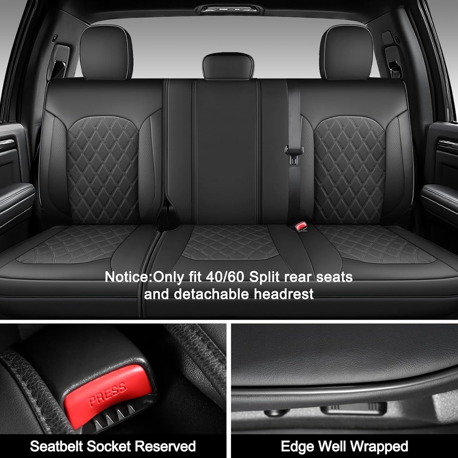 Umbrauto Custom Seat Covers for Silverado, Waterproof Nappa Leather Full Set Seatcovers for Chevy Silverado/GMC Sierra 2007-2013 & 2019-2025 2026 1500, 2020-2026 2500HD 3500HD Crew/Double/Extended Cab