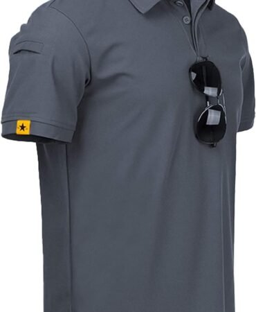 V VALANCH Mens Polo Shirts Short Sleeve Moisture Wicking Golf Polo Athletic Collared Shirt Tennis T-Shirt Tops