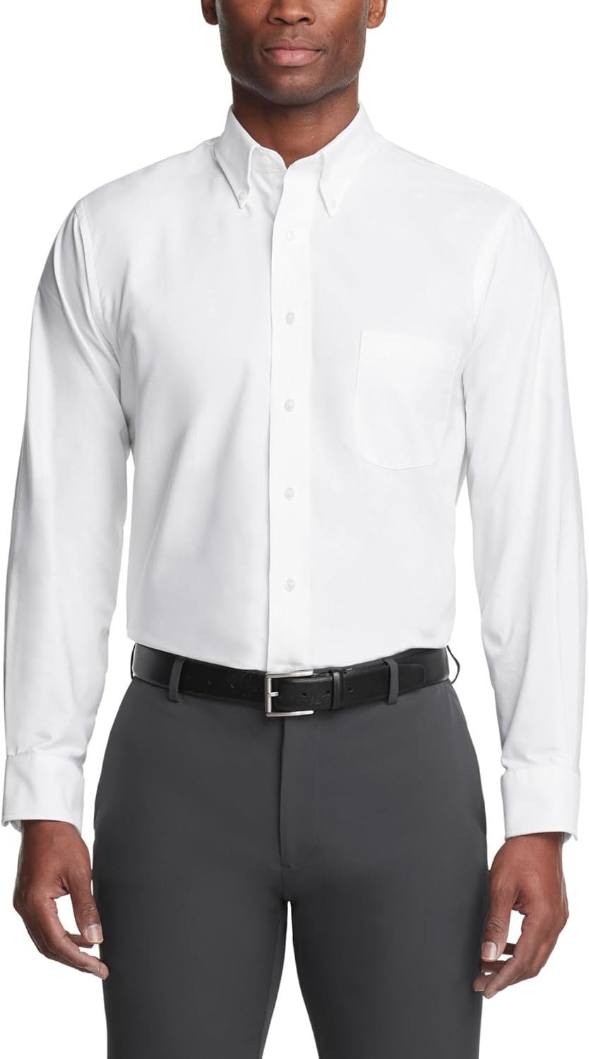 Van Heusen Men's Regular Fit Oxford Solid Buttondown Collar Dress Shirt
