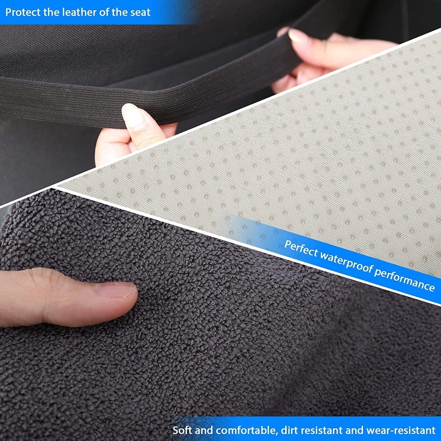 Waterproof Sweating Car Seat Cover for Post Gym Workout, Running, Swimming, Beach and Hiking, Universal Fit Non-Slip Towel Bucket Seat Protector for Cars SUV Trucks, Machine Washable (Grey)